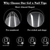 LoveOurHome 600pc Almond Gel X Nail Tips Short Fake Nails Clear XS False Nail Tips Full Cover Soft Gel Artificial Fingernails for Gel Acrylic Nails Extension Press on Nails Making