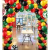 111 PCS Black Red Green and Yellow Balloon Garland Arch Kit for Juneteenth Decorations African American Holiday Celebration Graduation Mexican Party Supplies