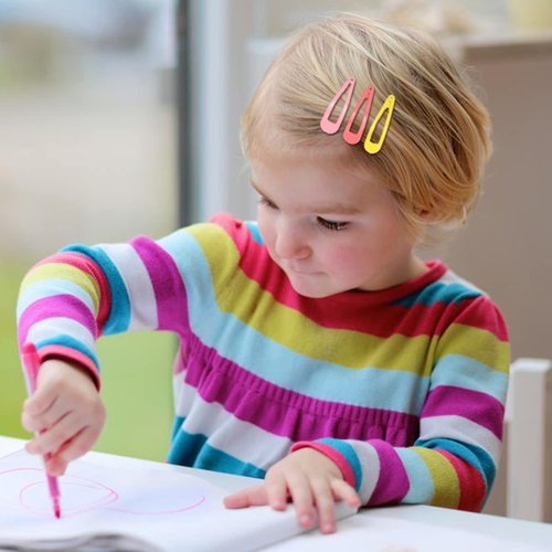 Cinaci 120 Pack in 30 Assorted Candy Color Anti-slip 2" DIY Metal Snap Hair Clips Barrettes Hair Accessories for Toddlers Kids Teens little Girls Women