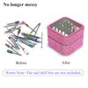 Cellentool Nail Drill Bits Holder Rhinestone Case Box- Efile Nail Bits Displayer Organizer Container, 25 Holes Dustproof Portable Storage Box for Manicure Tools (Drill Bits Not Included)