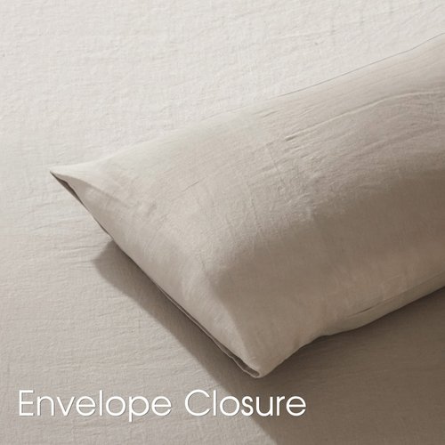 HYPREST 100% French Linen Body Pillow Cover, 20x54 Body Pillow Cover Cooling, Super Soft Breathable Moisture-Absorbing Stone Washed Flax Linen Pillowcase for Body Pillow, Envelope Design