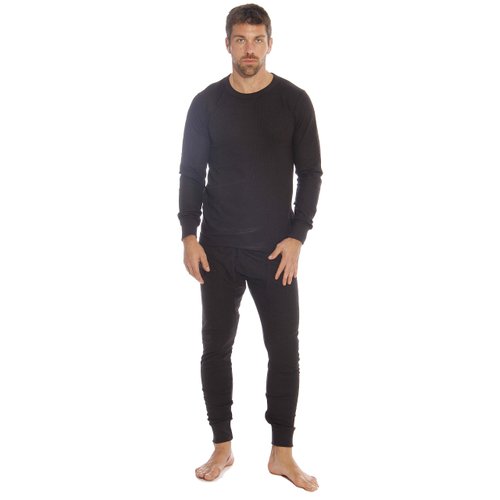 At The Buzzer Thermal Underwear Set for Men 95962-Black-L