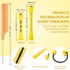 48 Pieces Hair Perm Rods Short Cold Wave Rods Plastic Perming Rods Hair Curling Rollers Curlers with Steel Pintail Comb Rat Tail Comb for Hairdressing Styling Supplies (0.28 Inch, Yellow and Orange)
