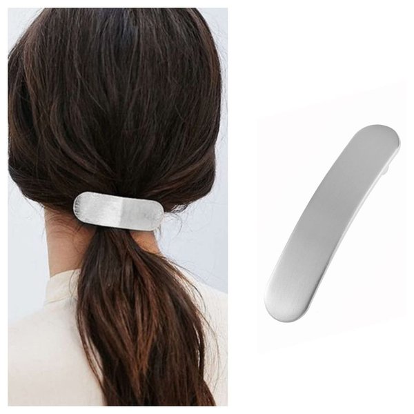 Iaceble French Metal Bar Hairclip Geometry Hair Barrette Clip Minimalist Ponytail Holder Hair Clip Silver Bar Hair Barrette Clip Decorative Hair Accessories for Women and Girls Headdress
