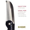 Kent 87T Graphite Handmade Folding Pocket Comb for Men, Fine Tooth Hair Comb Straightener for Everyday Grooming Styling Hair, Beard or Mustache, Saw Cut Hand Polished, Made in England