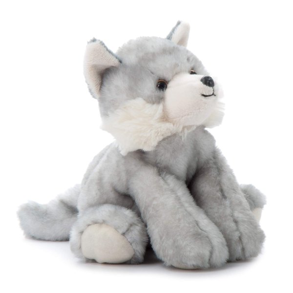 The Petting Zoo Wolf Stuffed Animal, Gifts for Kids, Wild Onez Zoo Animals, Grey Wolf Plush Toy 8 inches