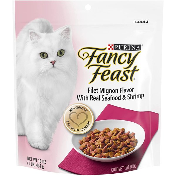 Fancy Feast Gourmet Gold Filet Mignon Flavor with Seafood and Shrimp Dry Cat Food (16-oz Pouch)