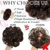 FeidyLong 2 PCS Messy Bun Hair Piece Wavy Curly Scrunchies Synthetic Chignon Ponytail Hair Extensions Thick Updo Hairpieces for Women Girls(Light Auburn mix Darker)