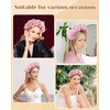 CHLINS Boho Floral Headbands for Women Double Sided Flower Crown Headband Non Slip Wide Hairband Flower Headpiece for Wedding Party Birthday (Rose (pink))