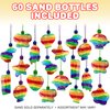 ArtCreativity Sand Art Bottle Necklaces Assortment for Kids, Bulk Pack of 60, Collection of Sand Art Craft Bottle Necklaces, Fun Party Supplies & Favors for Boys and Girls - Sand Sold Separately