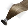 Full Shine Keratin Hair Extensions U Tip Human Hair Extensions Nail Tip Hair Extensions Pre Bonded Hair Extensions 20 Inch Balayage Color 3 Fading to 8 And 22 Blonde 50s 50g