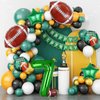 7pcs Football Balloons, Football Birthday Number Mylar Foil Balloon, Football Sport Them Party Supplies Football 7th Birthday Decorations (7th)