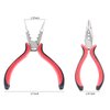 Hair Extension Plier with 3 Holes Hair Pliers for Micro Nano Ring Hair Extensions Opener and Removal (Black-Pink, Needle Nose Pliers with 3 Holes)