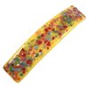 Stained Glass Barrette - 3.5" 9cm - Circus Confetti Yellow with Rainbow Speckles Polka Dot Slide Clip Hair Accessories