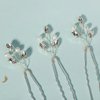 Yandino 9 Pieces wedding hair accessories Bride Wedding Pearl Hair Pins Flower Hair Piece Rhinestone Bridal Hair Accessories for Women