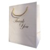 MODEENI 8x10 Pure White Thank You Gift Bags with Gold Foil Handles - 12 Bags - Medium Size 8x5x10 - Luxury Paper Shopping Boutique Bags with Matte Embossed Finish