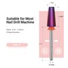 MelodySusie Professional 5 in 1 Nail Drill Bits, 3/32'' Carbide Tungsten Multi-function Bits, Suitable for Manicure Pedicure Cuticle Gel Polishing, Technicians Bits, Purple, Series Bit-M, Fine