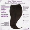 LaaVoo Micro Beaded Weft Hair Extensions Human Hair Brown Weft Beaded Hair Extensions Darkest Brown EZE Microbead Weft Human Hair Extensions 50G 18Inch