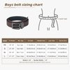 AWAYTR Reversible Kids Belts for Boys - Black and Brown Leather Belt for School Uniform Casual Jeans (80cm,Black)