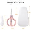 DAMPEN Ceramic Scissors for Baby Food,Portable Baby Food Scissors,Children Safety Food Cutter,with Blade Cover and Travel Case (PINK)