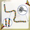 Bird Rope Perch Parrot Toys Birds Bungee Rope Perch Climbing Swing Perches for Parrot Cockatiels Toy Bird Cage Stand Accessories Colorful Parakeet Rope Perch Small Spiral Rope Perch (23.6 Inches)