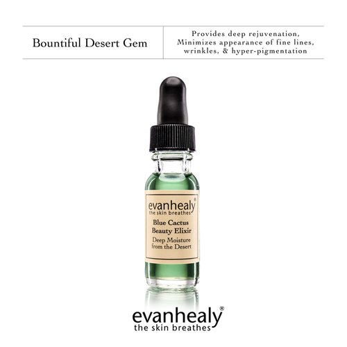 evanhealy Blue Cactus Beauty Elixir | Organic Jojoba & Prickly Pear Oils | Soothing & Illuminating Serum for All Skin Types