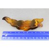 Caramel Brown leaf barrette curved hair clip leaves 4.5 inches long stamped textured plastic