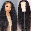 ROYAL IMPRESSION Deep Wave Lace Front Wigs Human Hair 4x4 HD Transparent Lace Closure Wigs for Black Women Glueless Wigs 180% High Density Human Hair Wigs Pre Plucked with Baby Hair (24 Inch)