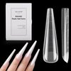 Wellquinn 3XL Dual Nail Forms,Coffin Curved Nail Molds for Nail Extension Polygel Builder Gel Acrylic Nail Dip Powder Nails Poly Nail Extension Gel