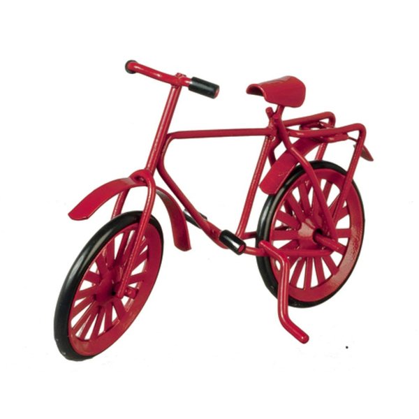 Classics by Handley House Dollhouse Red Metal Bicycle Bike Miniature 1:12 Scale Garden Accessory Small