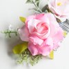 Fangsen Wedding Boho White Sequin Rose Flower Hair Clips Floral Hair Accessories for Brides and Bridesmaids Black (Pink)