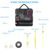 DOITOOL Silence Quartz Clock Movement Silent Clock Mechanism Long Shaft Replacement Clock Kits Wall Clock Movements Mechanism Parts with 3 Hands No Battery (Gold)