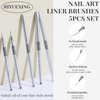 Nail Art Liner Brushes, 5Pcs, Size 5/8/11/15/20mm Nail Art Tools with Striping Nail Art Brushes for Long Lines, Thin Details, Fine Drawing. Striper Brushes Set Christmas Gift for Women