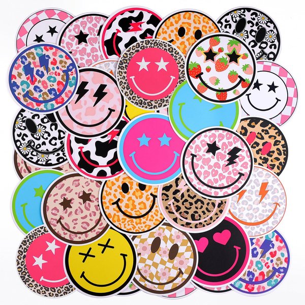 MUBYOK 3inch Pack of 100 Smiley Freshie Cardstock Cutouts Round for Car Freshies Supplies,Aroma Beads and Circles Freshies Silicone Molds Accessories