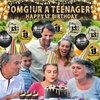 13th Birthday Decorations for Boys Girls Black and Gold Omg Ur a Teenager Banner Foil Confetti Balloons Happy 13th Birthday Backdrop Yard Sign for Kids 13 Years Old Anniversary Birthday Party Supplies