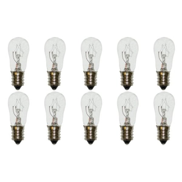 CEC Industries #3S-6/5 120V Bulbs, 120 V, 3 W, E12 Base, S-6 shape (Box of 10)