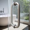 CKB 8" Glass Shower Door Handle, Back to Back Glass Door Pull Handle Compatible with 1/4" to 1/2" Thickness Glass for Frameless Shower Doors, Brushed Nickel with 304 Stainless Steel.