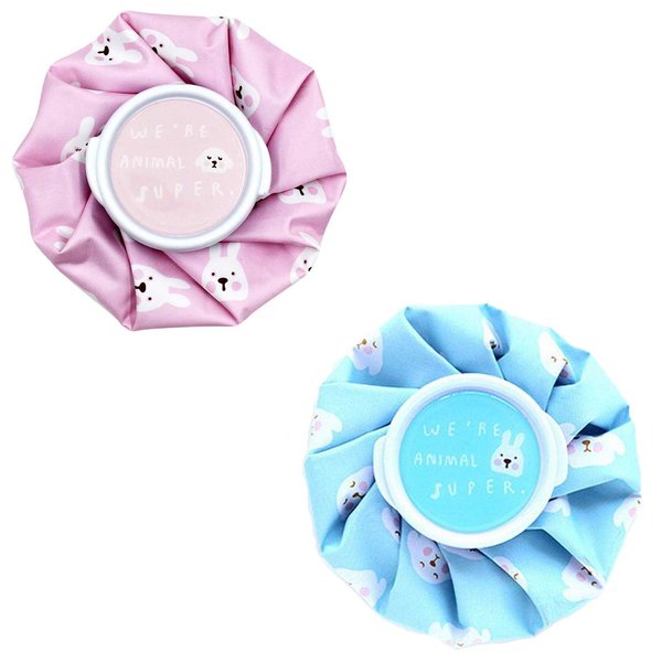 BigBigMe Hot and Cold Reusable Ice Bag for Sport Injuries, Ice Packs for Women Pain Relief 6" Mini Hot Cold Therapy for Head Shoulder Back Knee, Cold Pack of 2 (Blue+Pink)