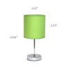 Simple Designs LT2007-GRN Chrome Mini Basic Table Lamp with Fabric Shade, Green