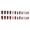 RikView Red Press on Nails Medium Fake Nails Glitter Nails Square Acrylic Nails Glossy Full Cover Nails 24 PCs/Set (Medium Red Glitter)