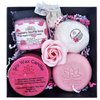 Bath and Body Spa Gift Set For Women - Relaxing Salt Bath Bombs, Natural Cold Process Soap, Organic Raspberry Face Scrub - Beautiful Pink Polka Dot Box - Best Gift for Women, Mother, Mom, Girls, Her