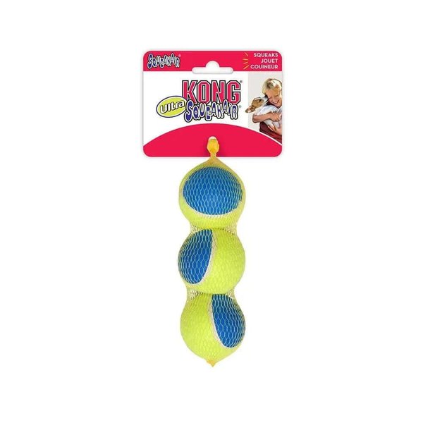 KONG - Squeakair Ultra Balls - Dog Toy Premium Squeak Tennis Balls, Gentle on Teeth - For Medium Dogs (3 Pack)