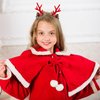 Antler Hair Clip 4 Pairs Cute Reindeer Hair Barrettes Alligator Deer Horn Hairclips and Ears Hair Pins for Christmas Party (Red)