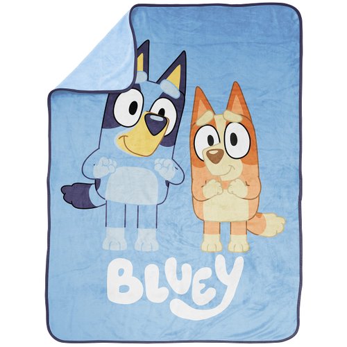 Jay Franco Bluey Again Throw Blanket - Measures 46 x 60 inches, Kids Bedding - Fade Resistant Super Soft Fleece (Official Bluey Product)
