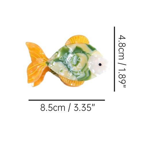 Cute Fish Hair Clip,Acetate Claw Clips,Hair Clips for Women,Orange