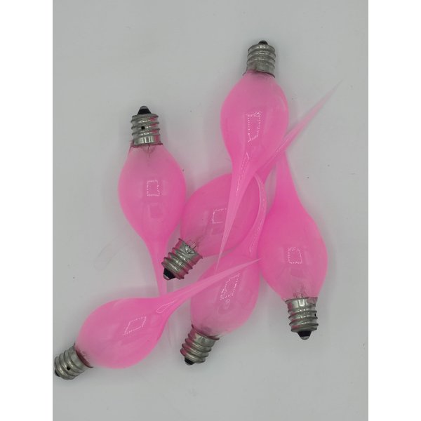 On The Bright Side Primitive Silicone Dipped 5 Watt Light Bulb - Pack of 6 - Pink