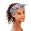 Syhood 4 Pieces Ribbed Headband Ribbed Stretch Bandie Stretchy Hairband Soft Head Wrap Turban Headband Boho Hair Band for Women Girls Hair Accessories, 4 Colors (Black, White, Brown, Light Gray)