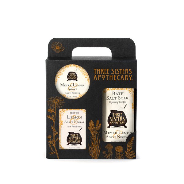 Three Sisters Apothecary Bath & Body 3 Piece Gift Tote (Meyer Lemon)