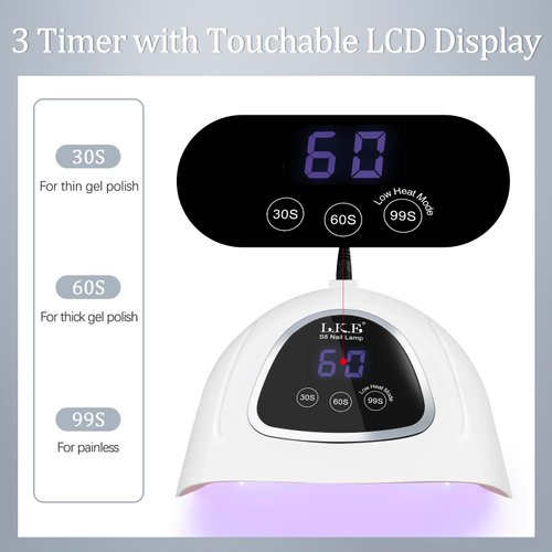 UV LED Nail Lamp, LKE LED Nail Lamp 72W UV Light for Nails with 3 Timer Setting & LCD Touch Display Screen Nail Lamp Nail Dryer