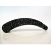 Black art deco sparkly banana hair claw clip with rhinestones